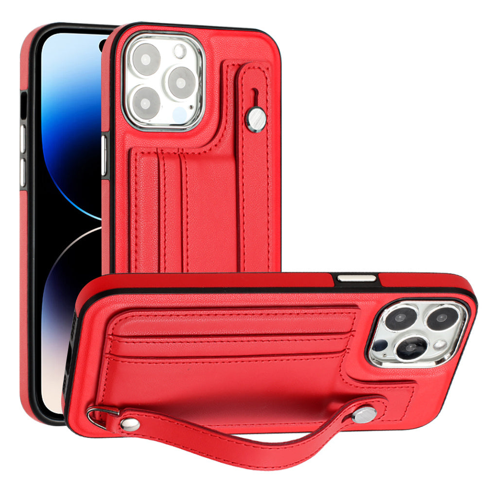 YB Leather Coating Series-5 Kickstand Case for iPhone 14 Pro Leather Coated TPU Phone Cover with Card Slots YB Leather Coating Series-5 Kickstand Case for iPhone 14 Pro Leather Coated TPU Phone Cover with Card Slots